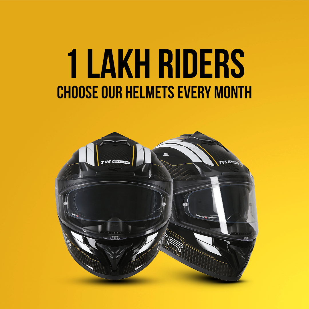 TVS Racing Hurricane Helmet Full-Face, Aerodynamic Design